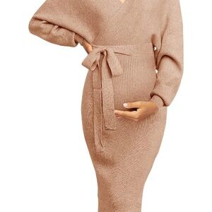 Elegant neutral kahki dress